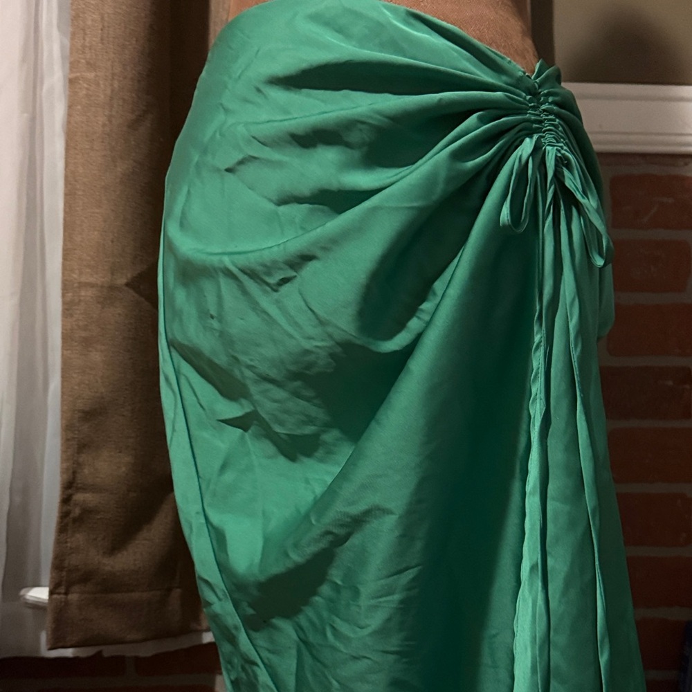 Green Ruched Skirt